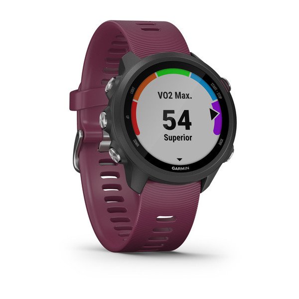 Часы Garmin Forerunner 245 черные с вишневым ремешком
