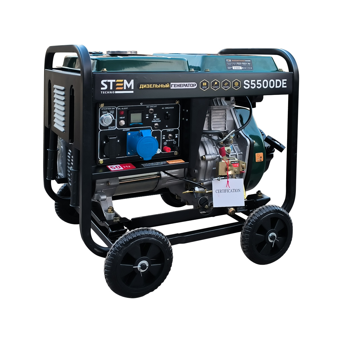 Генератор дизельный STEM Techno S5500DE (5.5 кВт, электростартер, дисплей, подогрев)
