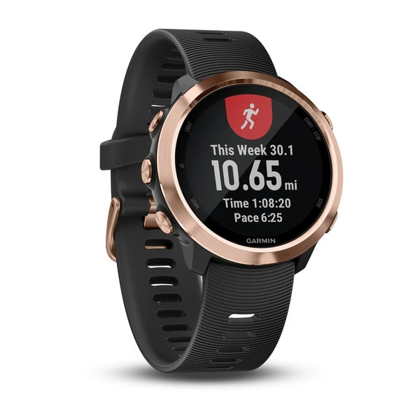 Часы Garmin Forerunner 645 Music розовое золото с черным ремешком
